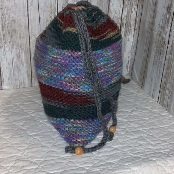Handmade Colorful Crochet Knit Drawing Handbag - Picture 9 of 16